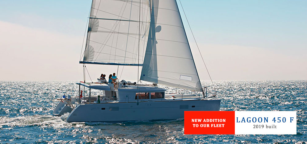 A brand new LAGOON 450 F added to our fleet for the 2019 season!